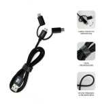 8490-SUBBLIM Cargador Coche 2xUSB Dual Car Charger Alum 2.4A + Cable 3 in 1 Black