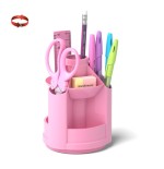 8589-ErichKrause Mini Desk porta lapices Plastico Rosa