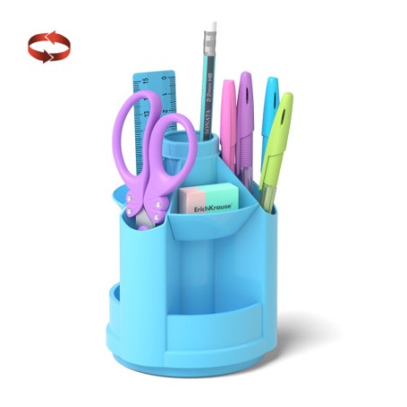 8592-ErichKrause Mini Desk porta lapices Plastico Azul