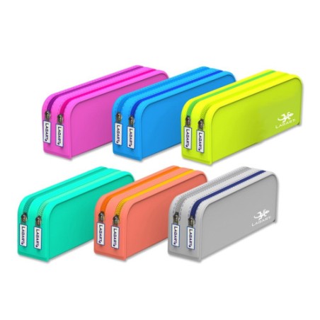 8659-Lagart Portatodo Silicona Rectangular Doble Cremallera