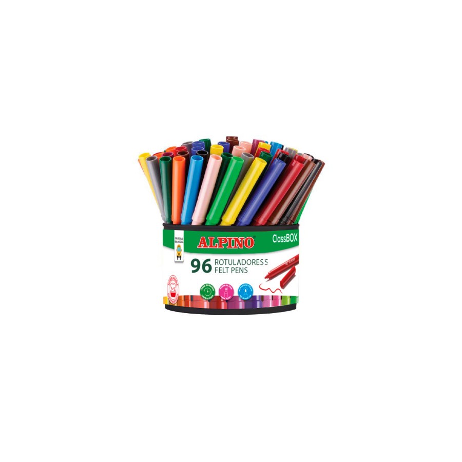 8753-Alpino Economy pack bote 96 rotuladores de colores