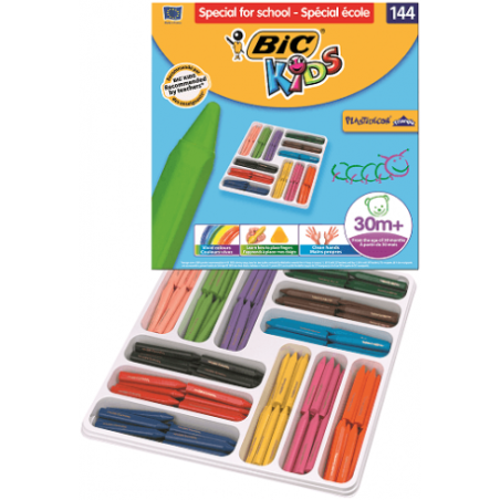 8808-ESTUCHE 144 CERAS DE COLOR CON 12 COLORES DIFERENTES BIC 8878332