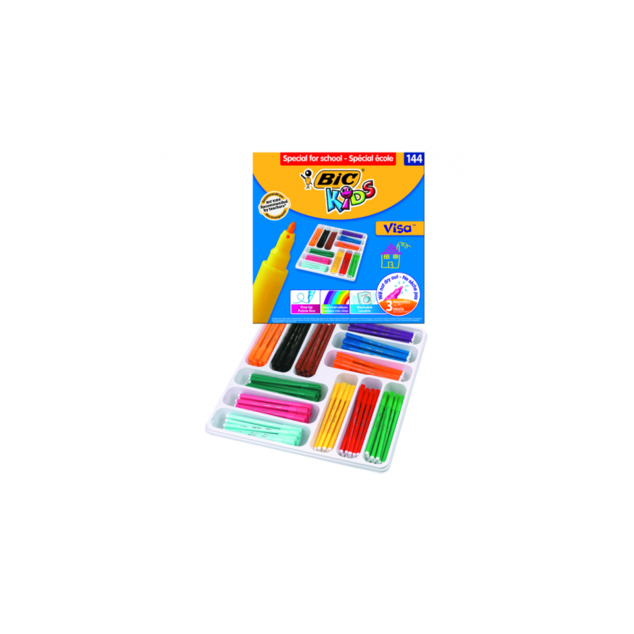 8809-ESTUCHE 144 ROTULADORES DE 12 COLORES DIFERENTES BIC 887837