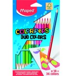 8826-ESTUCHE 18  LAPICES DE COLORES COLOR´PEPS DUO. BICOLOR MAPED 829601FC