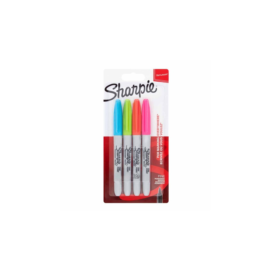 8880-Sharpie 2065403 marcador permanente Fibre tip Azul, Verde, Naranja, Rosa 4 pieza(s)