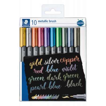 8889-METALLIC BRUSH, ESTUCHE 10 COLORES STAEDTLER 8321 TB10