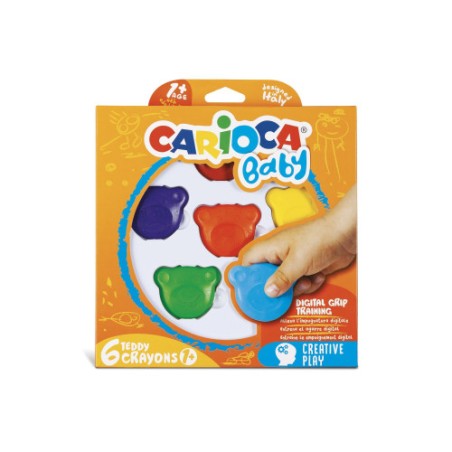 8956-Carioca Teddy Crayons BABY - 6 Pz