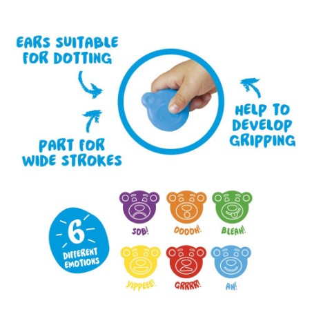 8957-Carioca Teddy Crayons BABY - 6 Pz