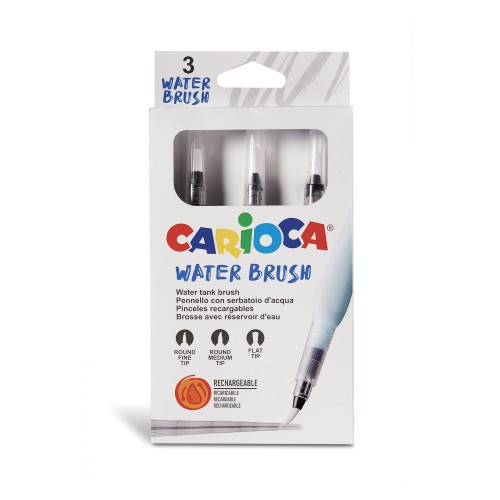 8972-Carioca Pinceles Recargables Water Brush - 3 Uds