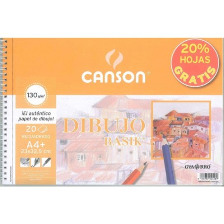 8981-ALBUM ESPIRAL MICROPERFORADO PROMO 23X32,5 20H DIBUJO BASIK RECUADRO 130G 20% HOJAS GRATIS GUARRO CANSON C400110485