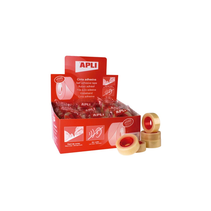 8998-APLI 11103 cinta adhesiva 33 m Transparente