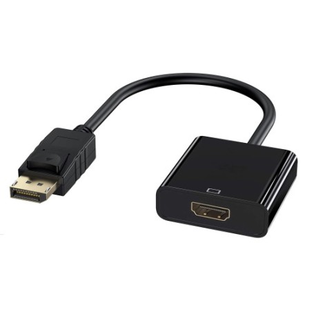 9074-Ewent EC1455 adaptador de cable de video 0,15 m DisplayPort HDMI Negro