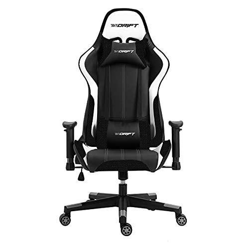9102-DRIFT DR175 Silla para videojuegos universal Asiento acolchado Negro, Blanco