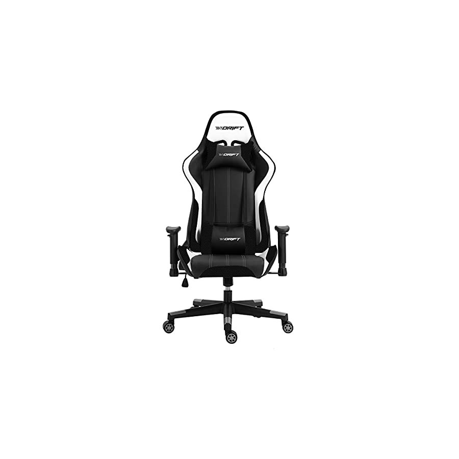 9102-DRIFT DR175 Silla para videojuegos universal Asiento acolchado Negro, Blanco