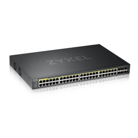 9262-Zyxel GS2220-50HP-EU0101F switch Gestionado L2 Gigabit Ethernet (10/100/1000) Energia sobre Ethernet (PoE) Negro