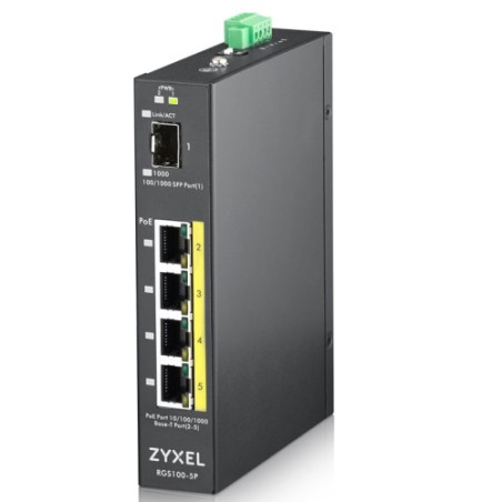 9266-Zyxel RGS100-5P No administrado L2 Gigabit Ethernet (10/100/1000) Energia sobre Ethernet (PoE) Negro