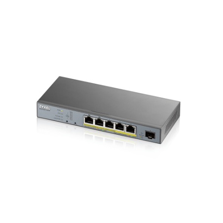 9268-Zyxel GS1350-6HP-EU0101F switch Gestionado L2 Gigabit Ethernet (10/100/1000) Energia sobre Ethernet (PoE) Gris