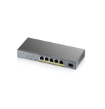 9268-Zyxel GS1350-6HP-EU0101F switch Gestionado L2 Gigabit Ethernet (10/100/1000) Energia sobre Ethernet (PoE) Gris