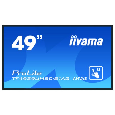 9282-iiyama ProLite TF4939UHSC-B1AG monitor pantalla tactil 124,5 cm (49") 3840 x 2160 Pixeles Multi-touch Multi-usuario