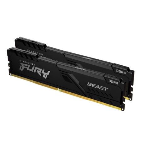 9319-MEMORIA KINGSTON FURY BEAST BLACK DDR4 32GB (KIT 2) 3200MHZ  CL16   1GX8   - KF432C16BB1K2/32