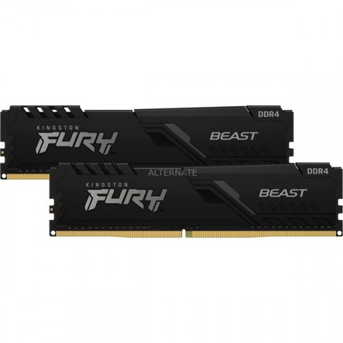 9327-MEMORIA KINGSTON FURY BEAST BLACK DDR4 64GB (KIT 2) 3200MHZ  CL16     - KF432C16BBK2/64