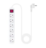 9388-Nanocable Regleta de enchufes de 6 tomas con interruptor, 1.4 metros Blanca