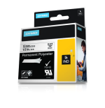 960-CINTA ROTULADORA RHINOPRO POLISTER 12MMX5,5M NEGRO/BLANCO DYMO 18483