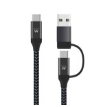9671-Ewent EW9918 cable USB 1 m USB 3.2 Gen 1 (3.1 Gen 1) USB C Negro