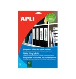 9695-PACK 25 HOJAS (100 UDS) ETIQUETAS BLANCAS 190X61MM APLI 1233