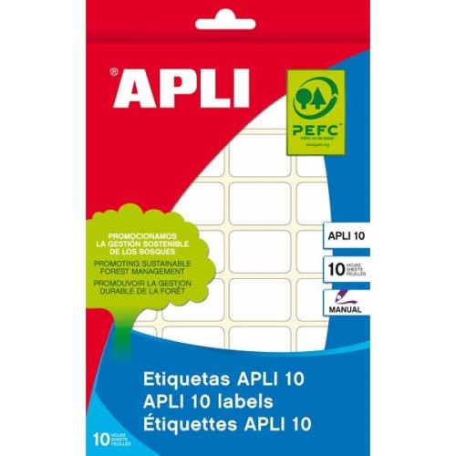9703-APLI 01639 etiqueta autoadhesiva Rectangulo Permanente Blanco 420 pieza(s)
