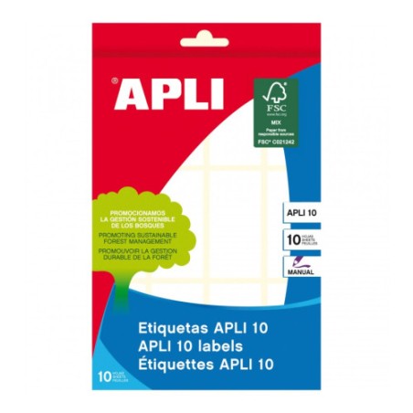 9707-PACK 10 HOJAS (120 UDS) ETIQUETAS BLANCAS 26X54 APLI 1647