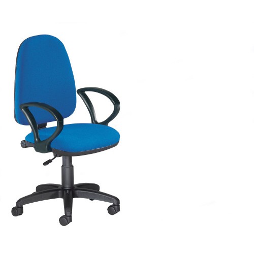 9737-SILLA OPERATIVA TAPIZADA TELA AZUL CON APOYABRAZOS ROCADA RD930/3+956