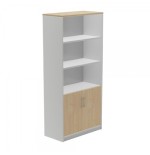 9757-ARMARIO ALTO CON PUERTAS BAJAS 195x90x45 ESTRUCTURA ALUMINIO/PUERTAS ROBLE ROCADA 1103AB08V24