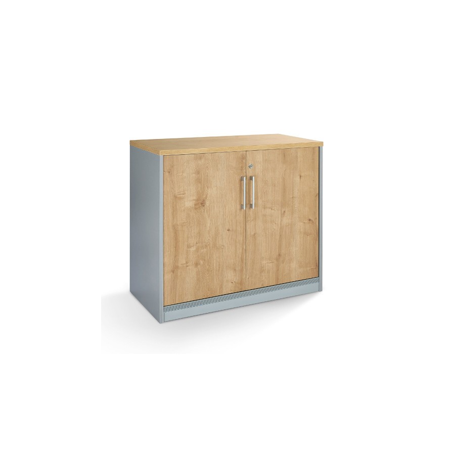 9758-ARMARIO BAJO CON PUERTAS 78x90x45 ESTRUCTURA ALUMINIO/PUERTAS ROBLE ROCADA 1005AB08V24