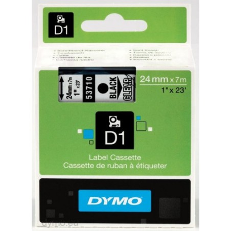 980-CINTA ROTULADORA D1 24MM NEGRO/TRANSPARENTE DYMO S0720920