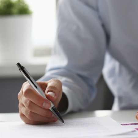 9819-BOLIGRAFO IM CUERPO GRIS MATE/ADORNOS NEGROS MEDIUM PARKER 2127752