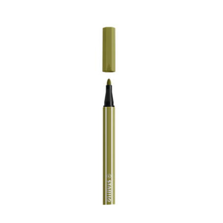 9827-ROTULADOR PUNTA FIBRA MEDIA 1MM. PEN 68 VERDE BARRO STABILO 68/37