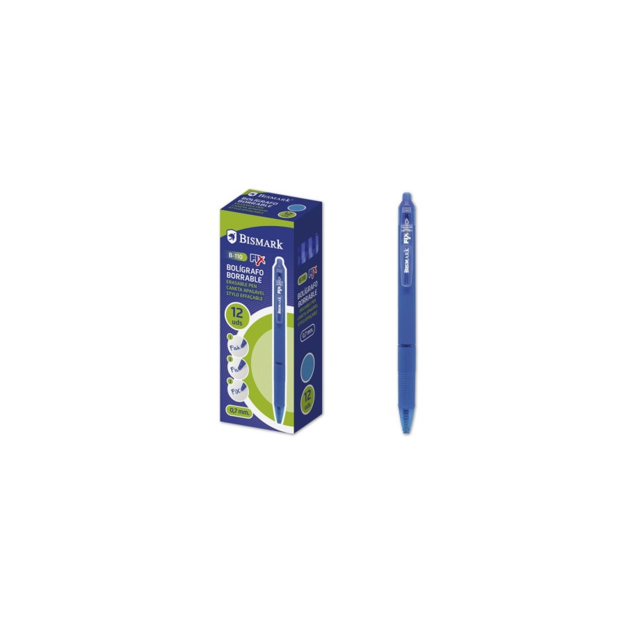 9856-BOLIGRAFO BORRABLE C/CLIP AZUL BISMARK 330215