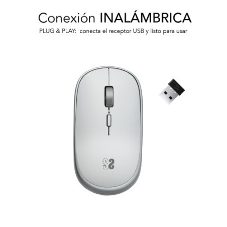 9886-RATON OPTICO INALAMBRICO WIRELESS MINI MOUSE SILVER
