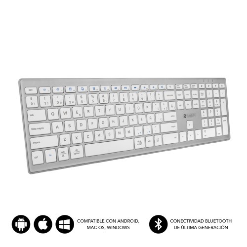 9891-SUBBLIM Teclado Completo delgado inalambrico Bluetooth Pure Extended Silver