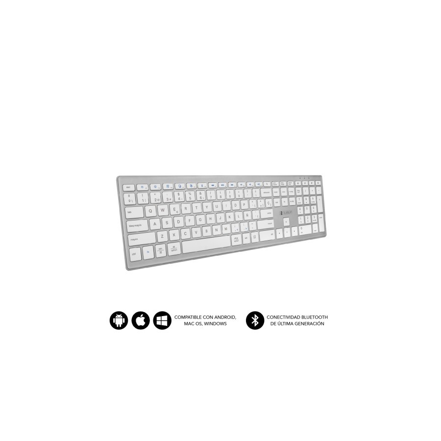 9891-SUBBLIM Teclado Completo delgado inalambrico Bluetooth Pure Extended Silver