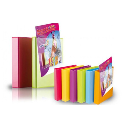 9929-CARPETA CANGURO FUN COLOR A4 4 ANILLAS MIXTAS 40 MM FUN COLORES SURTIDOS IBERPLAS 8440FCM4