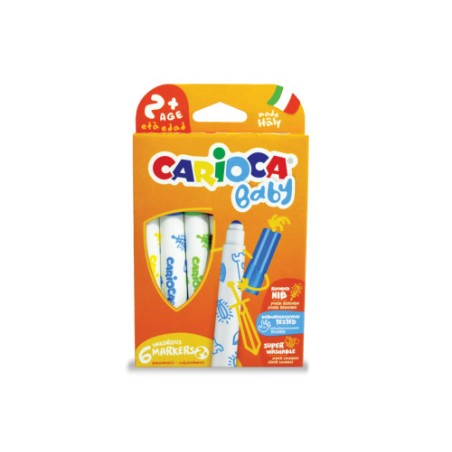 9946-CAJA 6 ROTULADORES VALOROUS MARKER CARIOCA BABY 42813