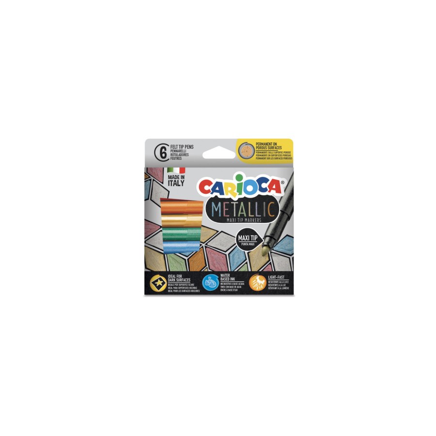 9955-CAJA 6 ROTULADORES METALLIC PUNTA MAXI CARIOCA 43161